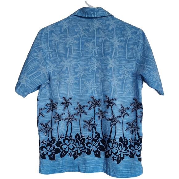 Sideout Hawaiian Tropical Blue Button Down Short Sleeve Shirt like NEW Boys Med - Picture 2 of 4